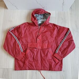 Gap Jacket Mens L Red Vintage Varsity Classic Ripstop Anorak Windbreaker Rain